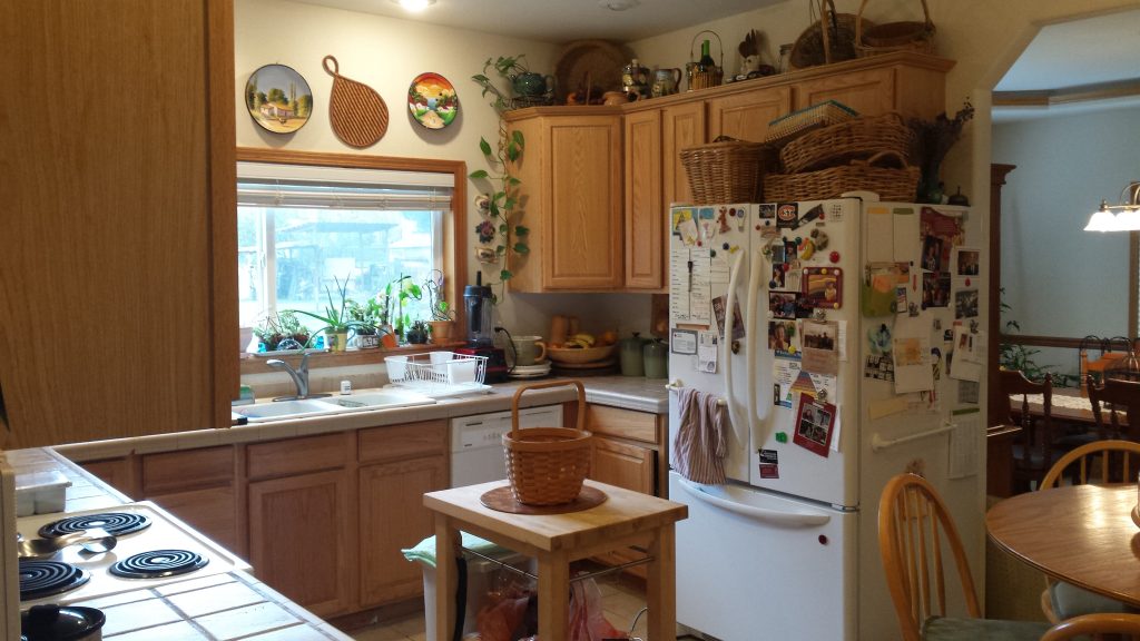 Kitchen before the remodel, seen from the counter